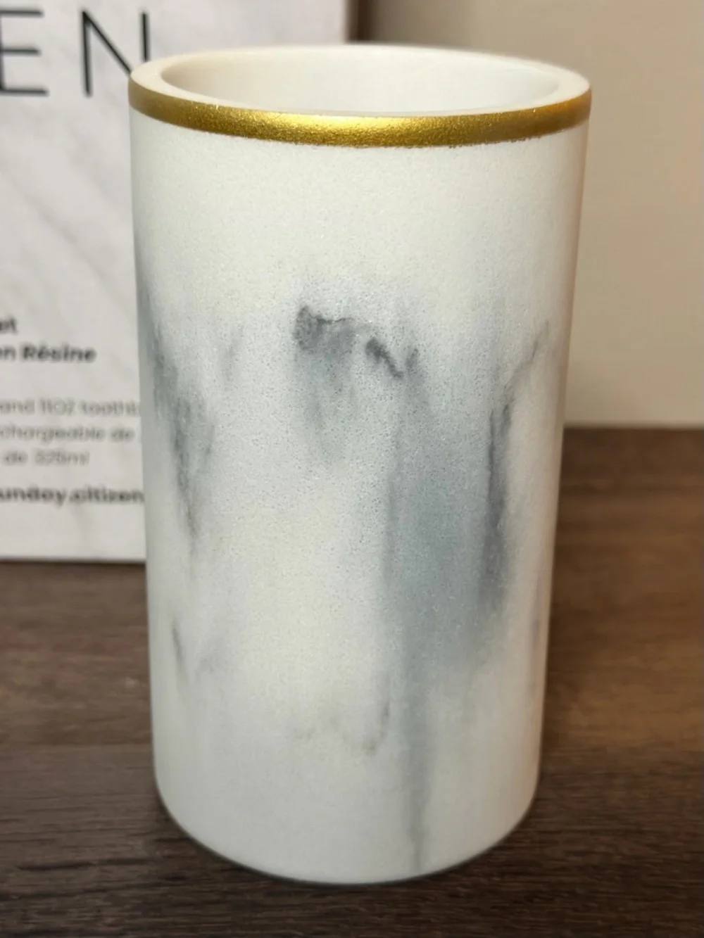 Sunday Citizen White Marble Bath Accessory Set with Gold Accents